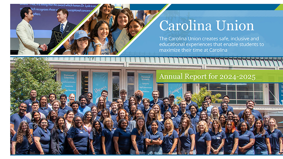 Graphic photo of the Carolina Unions 2024-2025 Annual Report Cover