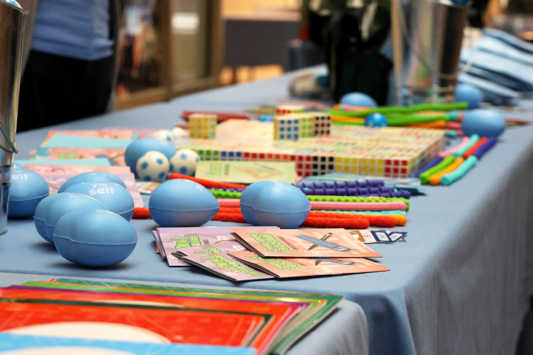 Photos of give-away items for the 2025 December Treat Yo Self event in the Carolina Union in the West Lounge Area.