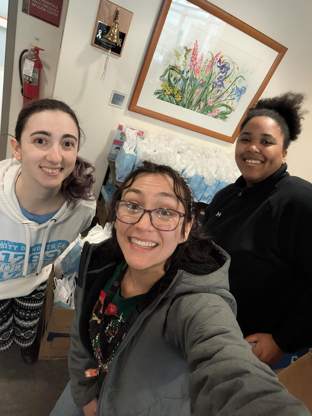 Photos of Carolina Union Staff at the 2025 December Treat Yo Self event in the Carolina Union in the West Lounge Area.