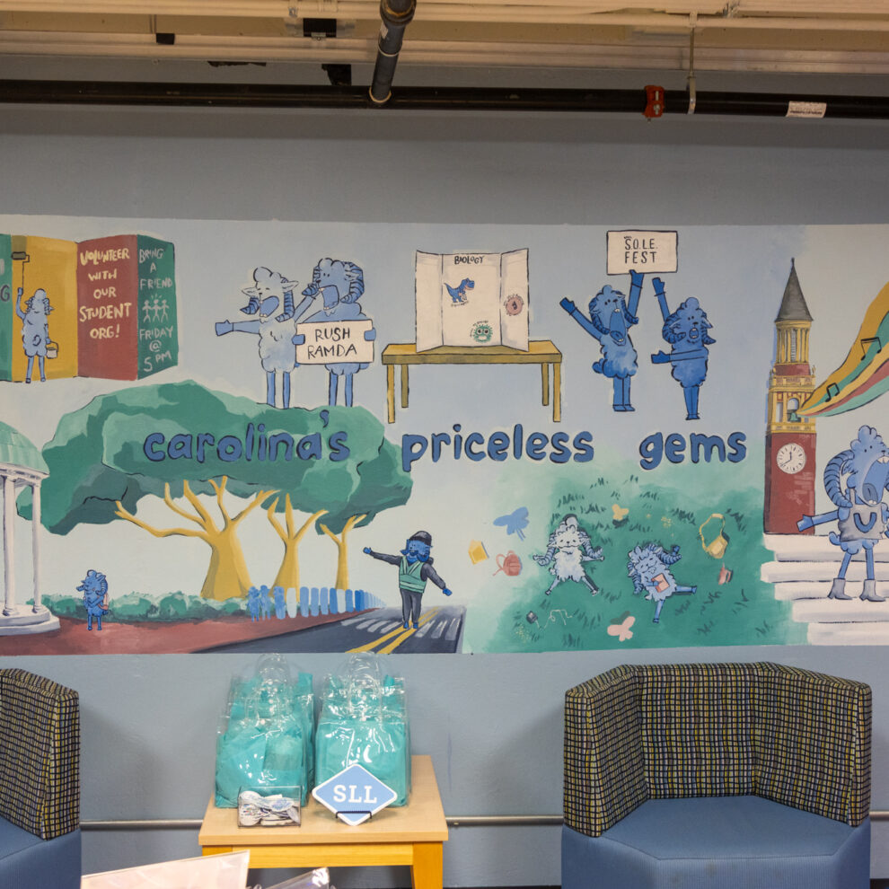 Mural in the S.O.L.E. Center painted by student Mel Dalili.